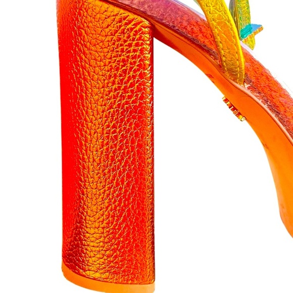 Kurt Geiger Multicolor Metallic Pierre Platform Strappy Sandals Chunky Heels - Picture 4 of 7